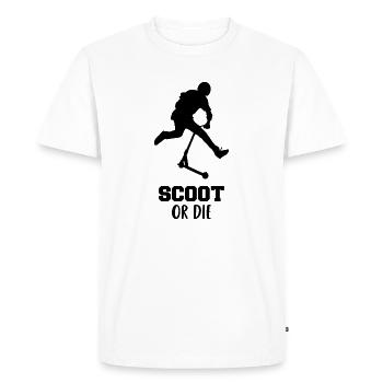 Scoot or die - Men's Premium Organic T-Shirt - white - Front - Nico (187cm)