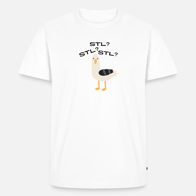 Möwe STL? - Männer Premium Bio T-Shirt - Weiß