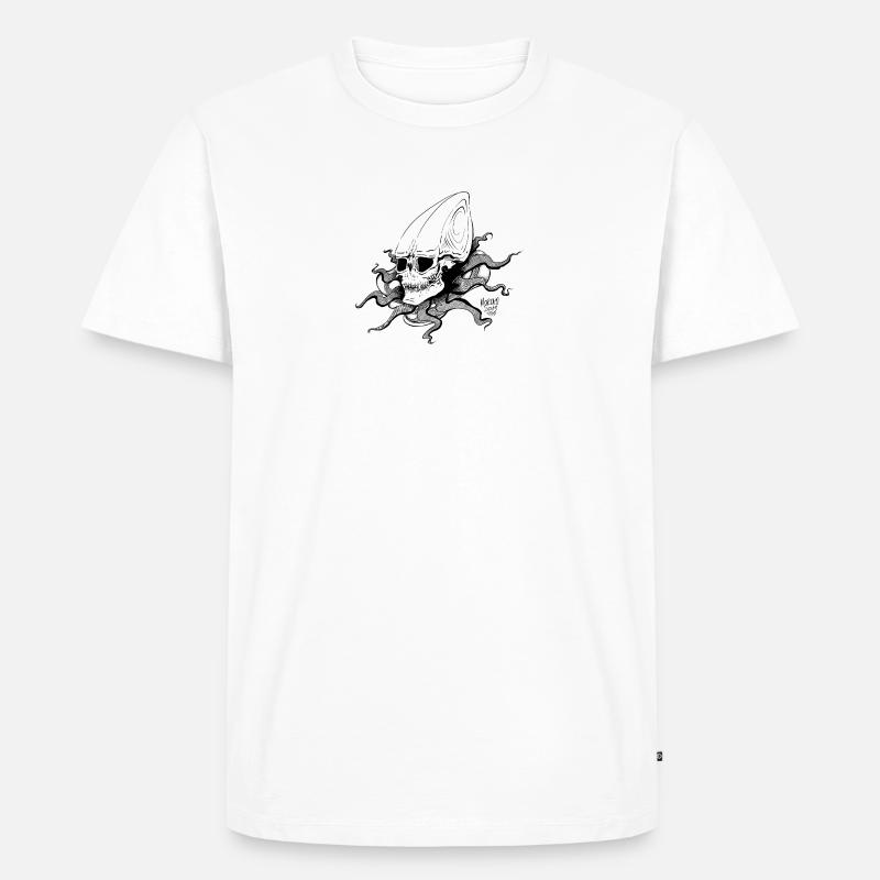 Alien BONE SQL - Tinte - Männer Premium Bio T-Shirt - Weiß