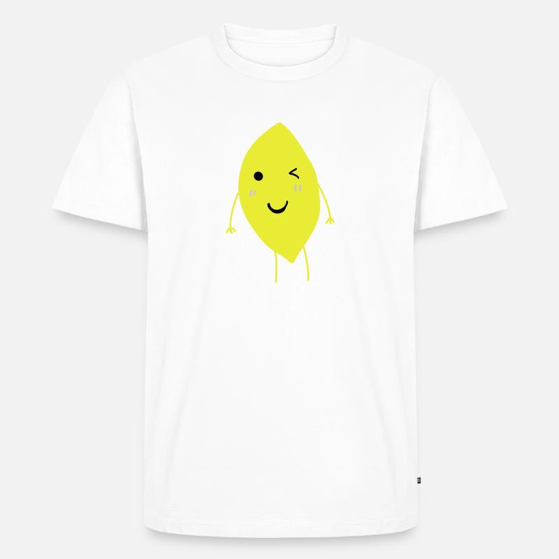 Zitrone blinzeln - Männer Premium Bio T-Shirt - Weiß