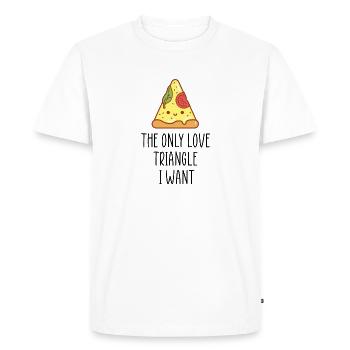 the only love triangle funny pizza saying - Men's Premium Organic T-Shirt - white - Front - Nico (187cm)