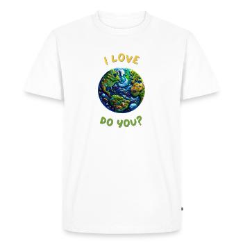 I Love Planet Earth. Do you? - T-shirt Premium bio Homme - blanc - Devant - Nico (187cm)