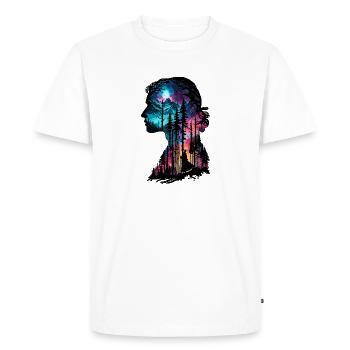 Silhouette / Forest / Portrait / Trees / Person - Men's Premium Organic T-Shirt - white - Front - Nico (187cm)