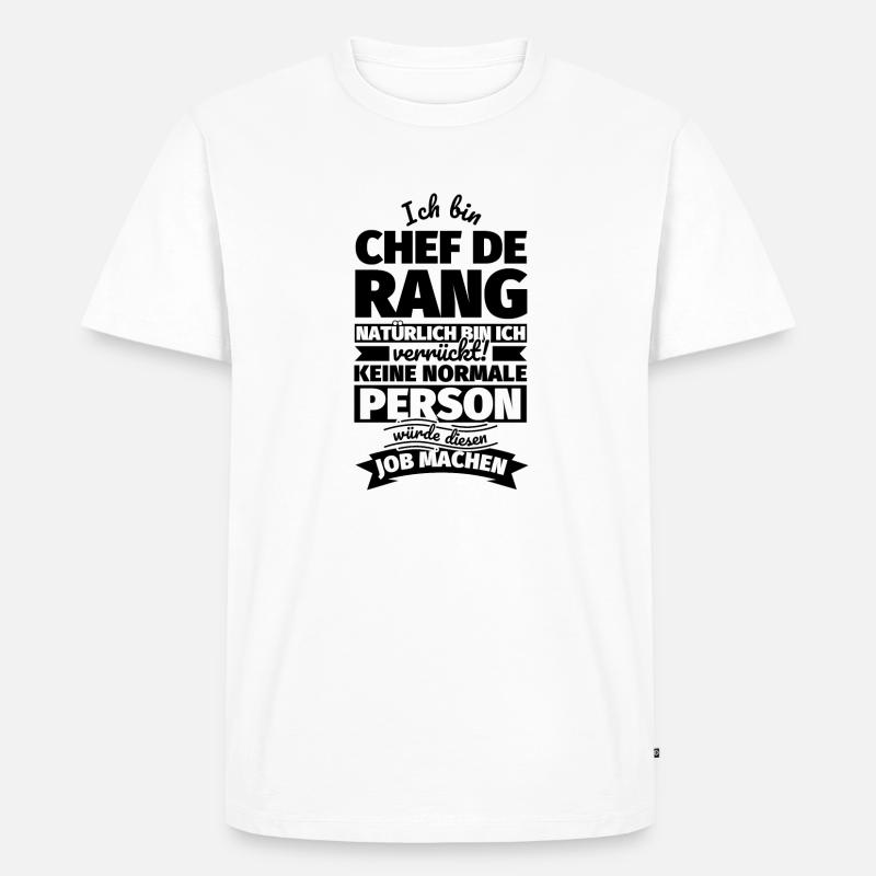 Chef de rang Geschenke - Männer Premium Bio T-Shirt - Weiß