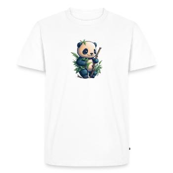 Panda mignon avec bambou - T-shirt Premium bio Homme - blanc - Devant - Nico (187cm)