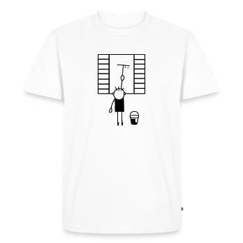 Window Cleaner - Men's Premium Organic T-Shirt - white - Front - Nico (187cm)
