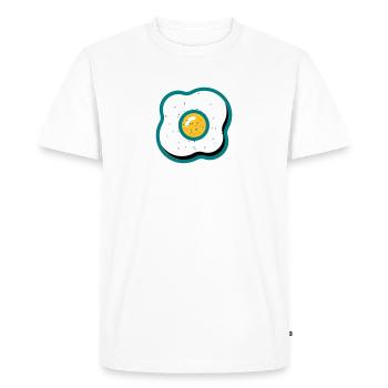 fried egg - Men's Premium Organic T-Shirt - white - Front - Nico (187cm)