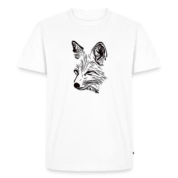 Fox Portrait Drawing - Men's Premium Organic T-Shirt - white - Front - Nico (187cm)
