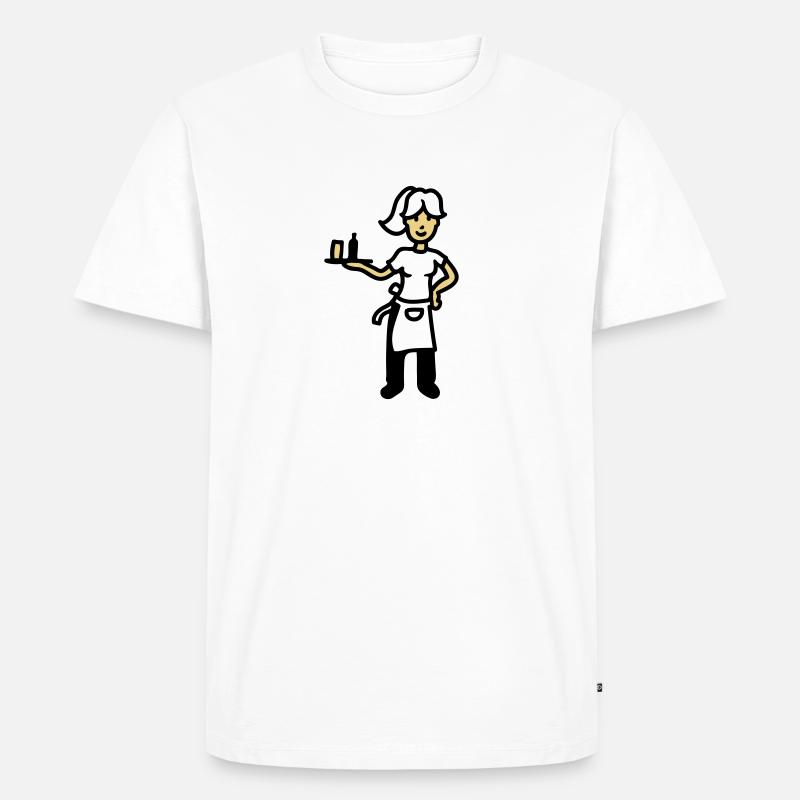 Kellnerin - Männer Premium Bio T-Shirt - Weiß