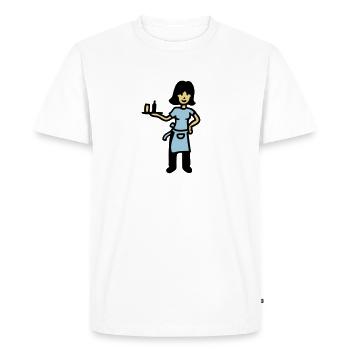 Serveuse 3 - T-shirt Premium bio Homme - blanc - Devant - Nico (187cm)