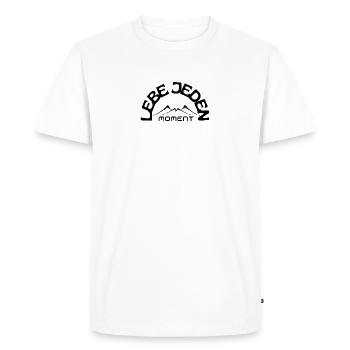 Live every moment, minimalist mountains - Men's Premium Organic T-Shirt - white - Front - Nico (187cm)
