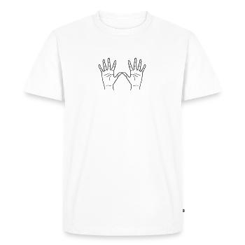Mains - T-shirt Premium bio Homme - blanc - Devant - Nico (187cm)