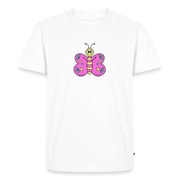 Papillon Rose - T-shirt Premium bio Homme - blanc - Devant - Nico (187cm)