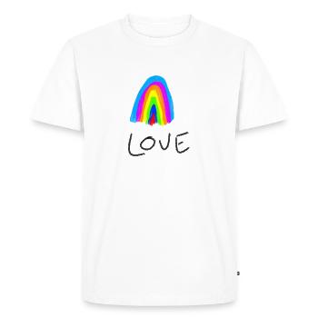 Rainbow Love - Men's Premium Organic T-Shirt - white - Front - Nico (187cm)