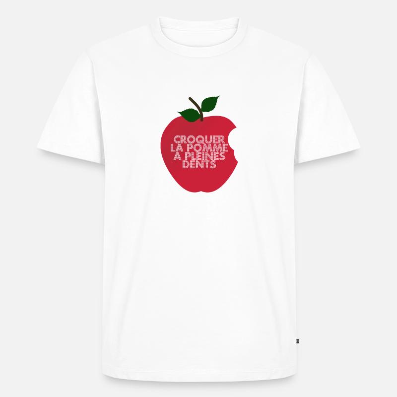 Biss von Apple - Männer Premium Bio T-Shirt - Weiß