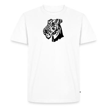 AiredaleTerrier Head - Men's Premium Organic T-Shirt - white - Front - Nico (187cm)