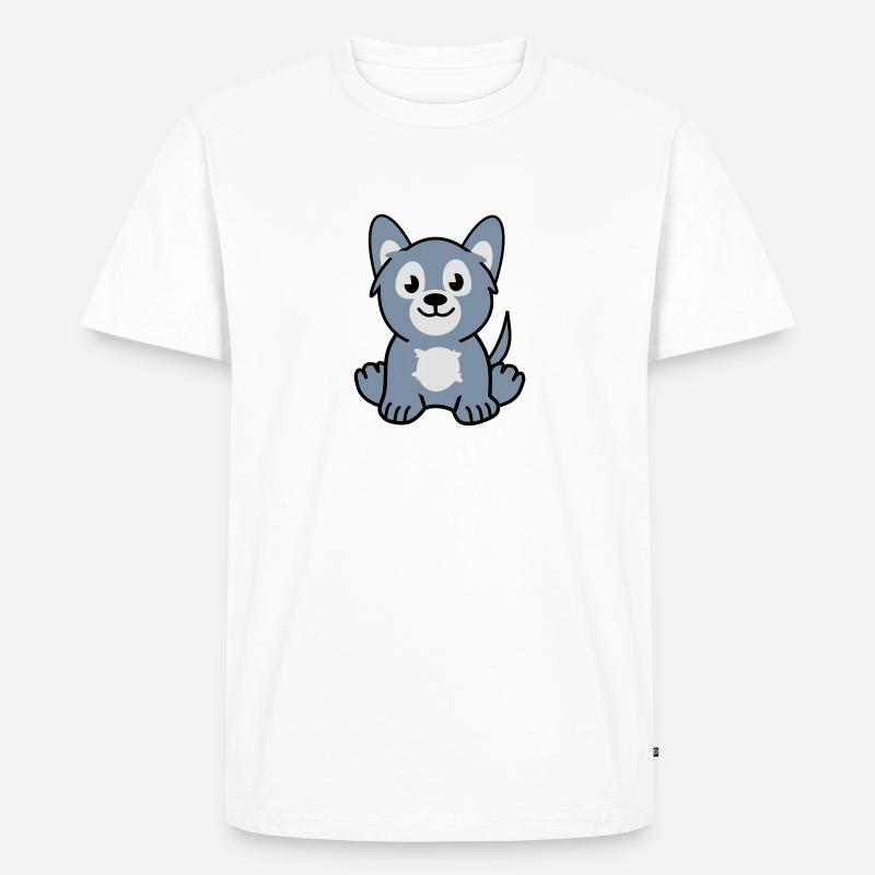 young wolf - Männer Premium Bio T-Shirt - Weiß