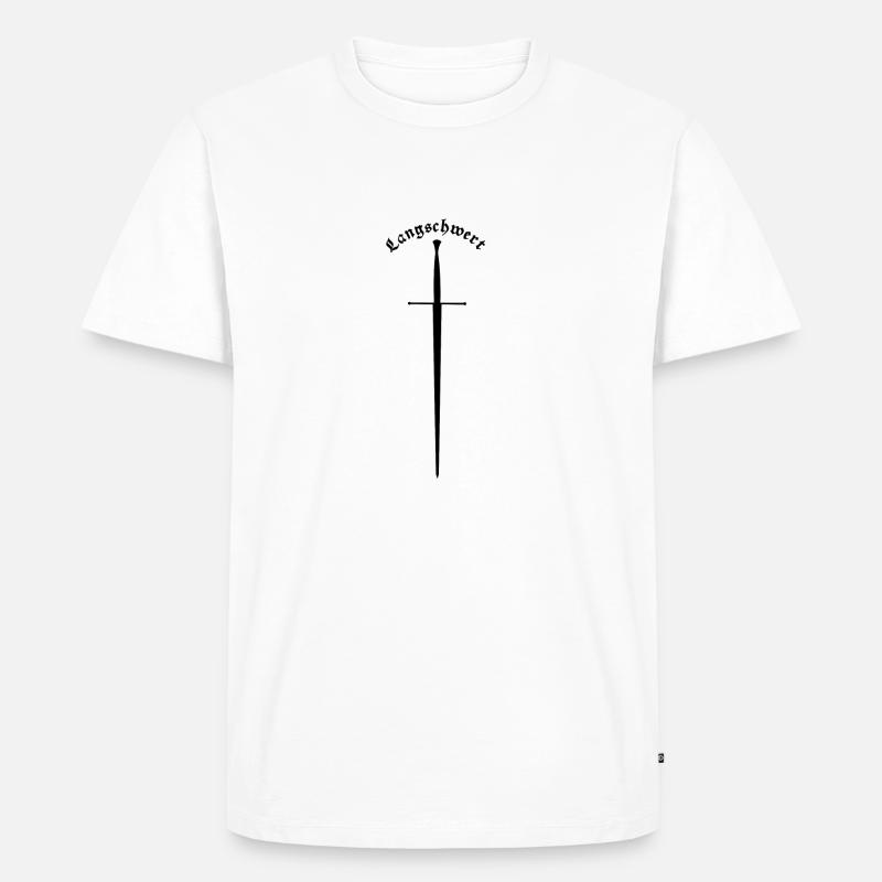 Langes Schwert - Männer Premium Bio T-Shirt - Weiß