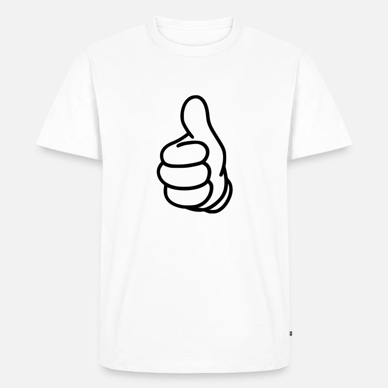 Daumen - Männer Premium Bio T-Shirt - Weiß