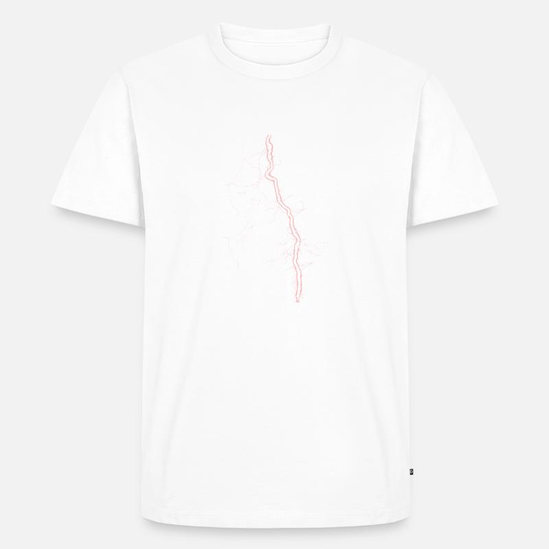 Blitz rot - Männer Premium Bio T-Shirt - Weiß