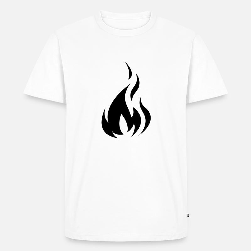 Flame Black - Männer Premium Bio T-Shirt - Weiß