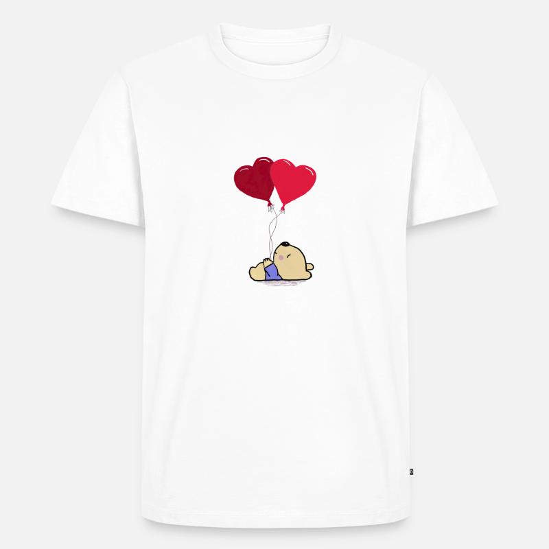 Rote Luftballons - Männer Premium Bio T-Shirt - Weiß