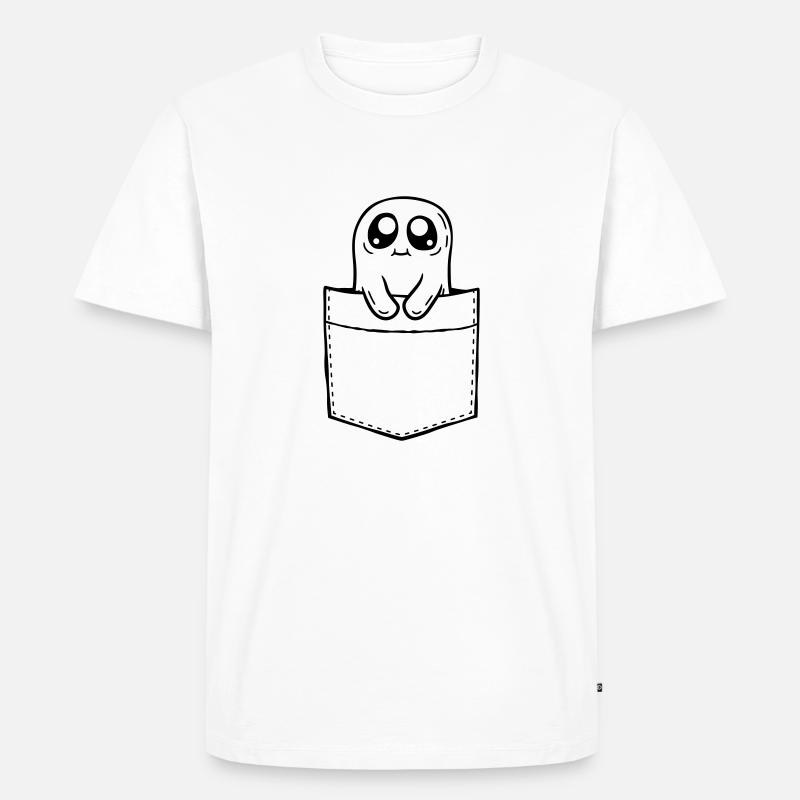 Geist mitnehmen Brusttasche Comic - Männer Premium Bio T-Shirt - Weiß