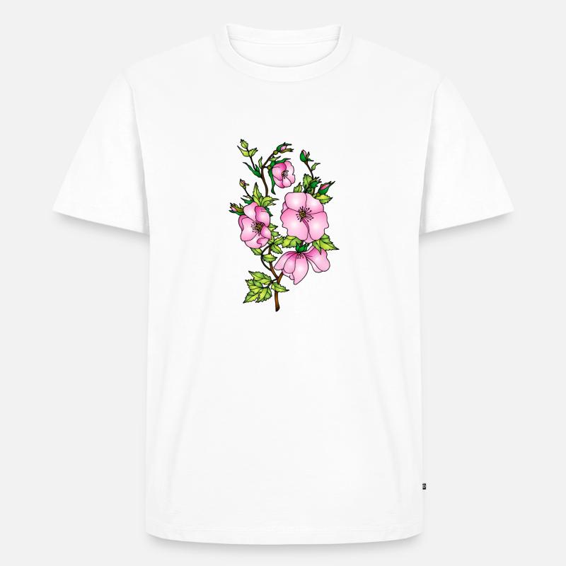 Blumen - Männer Premium Bio T-Shirt - Weiß