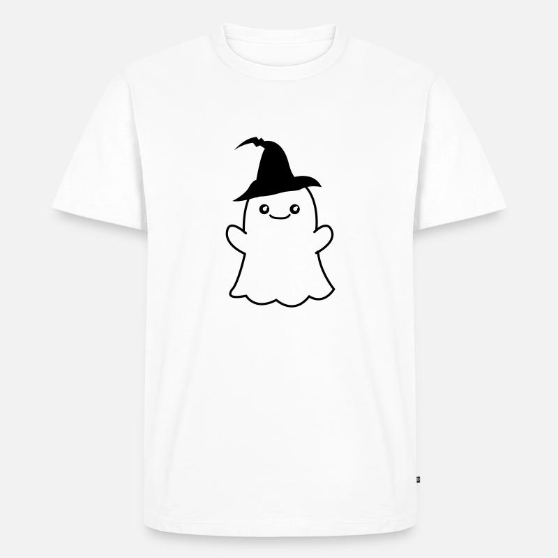 ghost - Männer Premium Bio T-Shirt - Weiß