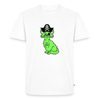 Cute Pirate Cats Buccaneer Eye Patch Hat Costume - Men's Premium Organic T-Shirt - white - Front - Nico (187cm)