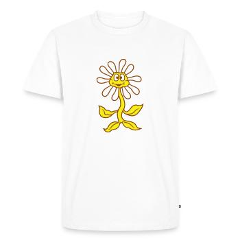 Small Sunflower Sun Flower Happy Face - Men's Premium Organic T-Shirt - white - Front - Nico (187cm)