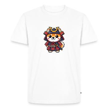 Samurai Shiba Inu - Men's Premium Organic T-Shirt - white - Front - Nico (187cm)