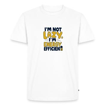 Energy-efficient instead of lazy - Men's Premium Organic T-Shirt - white - Front - Nico (187cm)