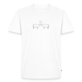 amour de vache - T-shirt Premium bio Homme - blanc - Devant - Nico (187cm)