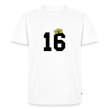 16 couronne - T-shirt Premium bio Homme - blanc - Devant - Nico (187cm)