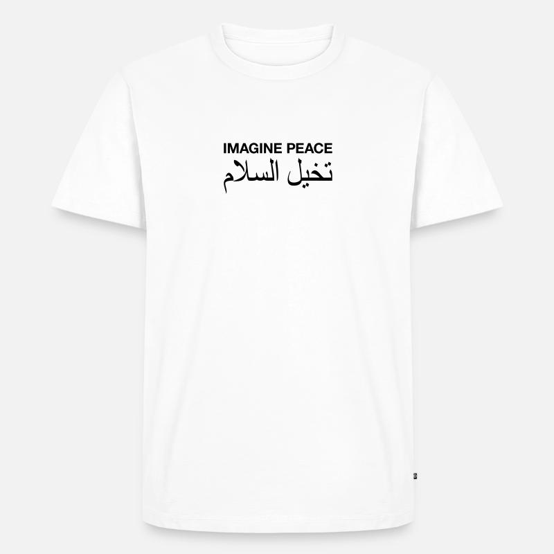Imagine Peace - Männer Premium Bio T-Shirt - Weiß