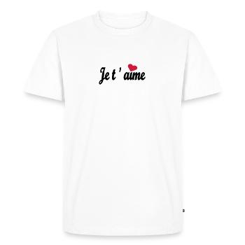 Je t 'aime - Men's Premium Organic T-Shirt - white - Front - Nico (187cm)