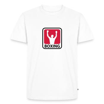Boxing - T-shirt Premium bio Homme - blanc - Devant - Nico (187cm)