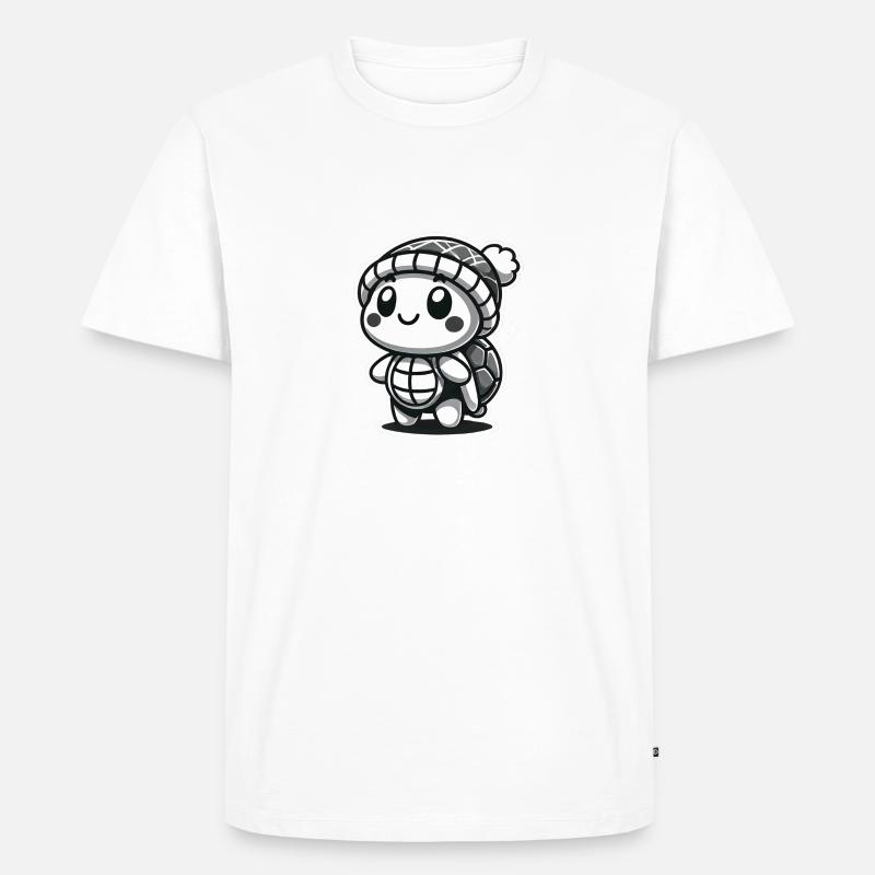 Curious Turtle - Hat Explorer - Männer Premium Bio T-Shirt - Weiß