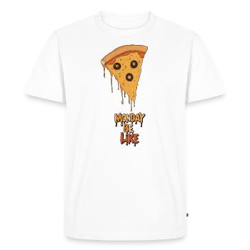 Monday Be Like – Motif de pizza amusant pour la semaine - T-shirt Premium bio Homme - blanc - Devant - Nico (187cm)