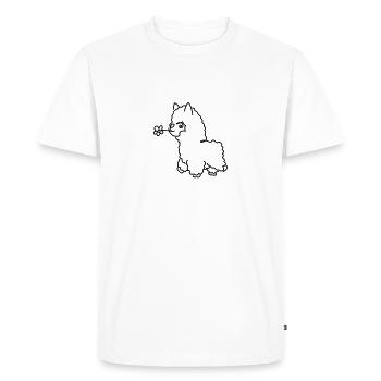 Alpaga monochrome - T-shirt Premium bio Homme - blanc - Devant - Nico (187cm)