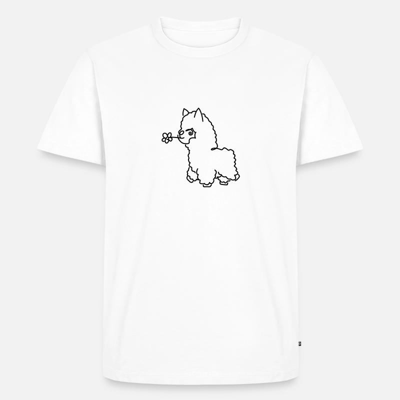 Alpaka einfarbig - Männer Premium Bio T-Shirt - Weiß
