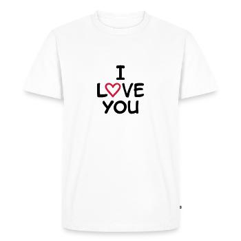 I Love You - T-shirt Premium bio Homme - blanc - Devant - Nico (187cm)