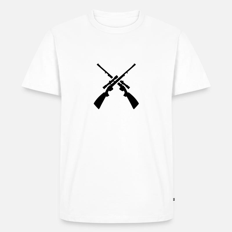 Gewehr - Männer Premium Bio T-Shirt - Weiß