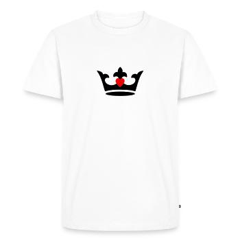 crown, heart - Men's Premium Organic T-Shirt - white - Front - Nico (187cm)