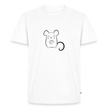 Mouse with cheese - Men's Premium Organic T-Shirt - white - Front - Nico (187cm)