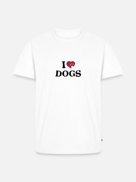 hundeherz_a_2c - Männer Premium Bio T-Shirt - Weiß