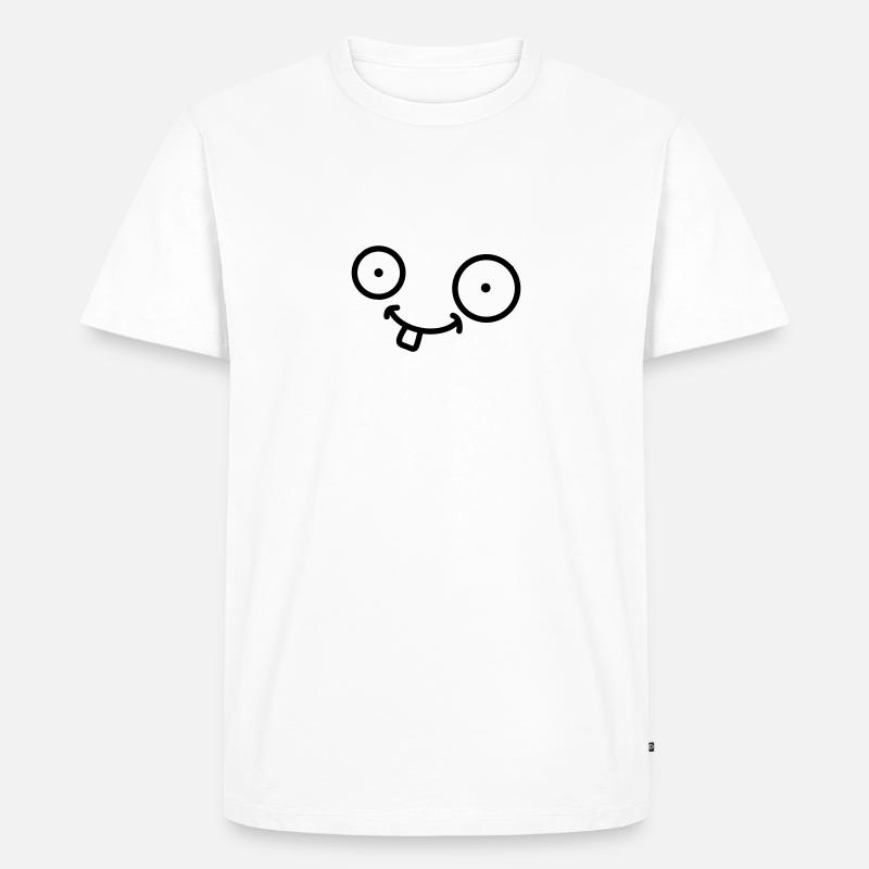 Funny Comic Face - T-shirt Premium bio Homme - blanc
