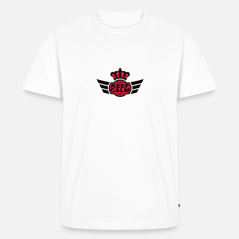Keep Calm - Männer Premium Bio T-Shirt - Weiß