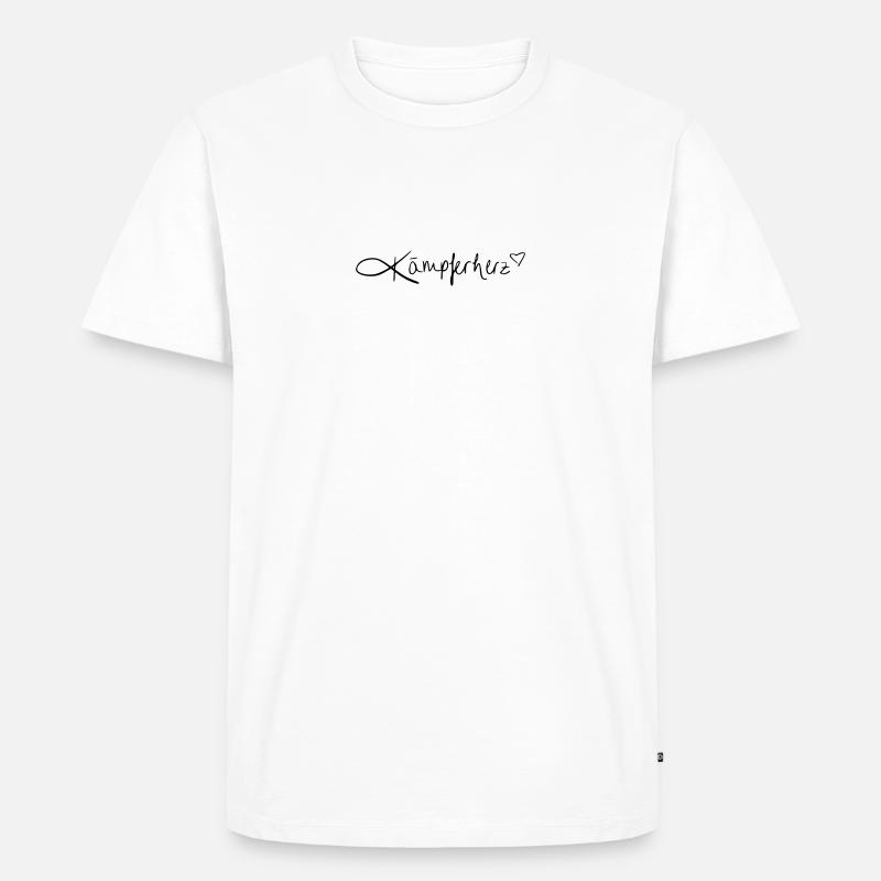 Kämpferherz - Männer Premium Bio T-Shirt - Weiß